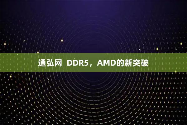 通弘网  DDR5，AMD的新突破