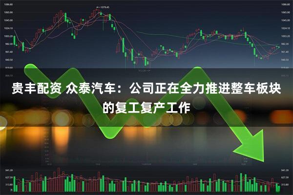 贵丰配资 众泰汽车：公司正在全力推进整车板块的复工复产工作